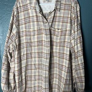 American Eagle Flannel Button-Up Shirt XXL Oversized Plaid AE